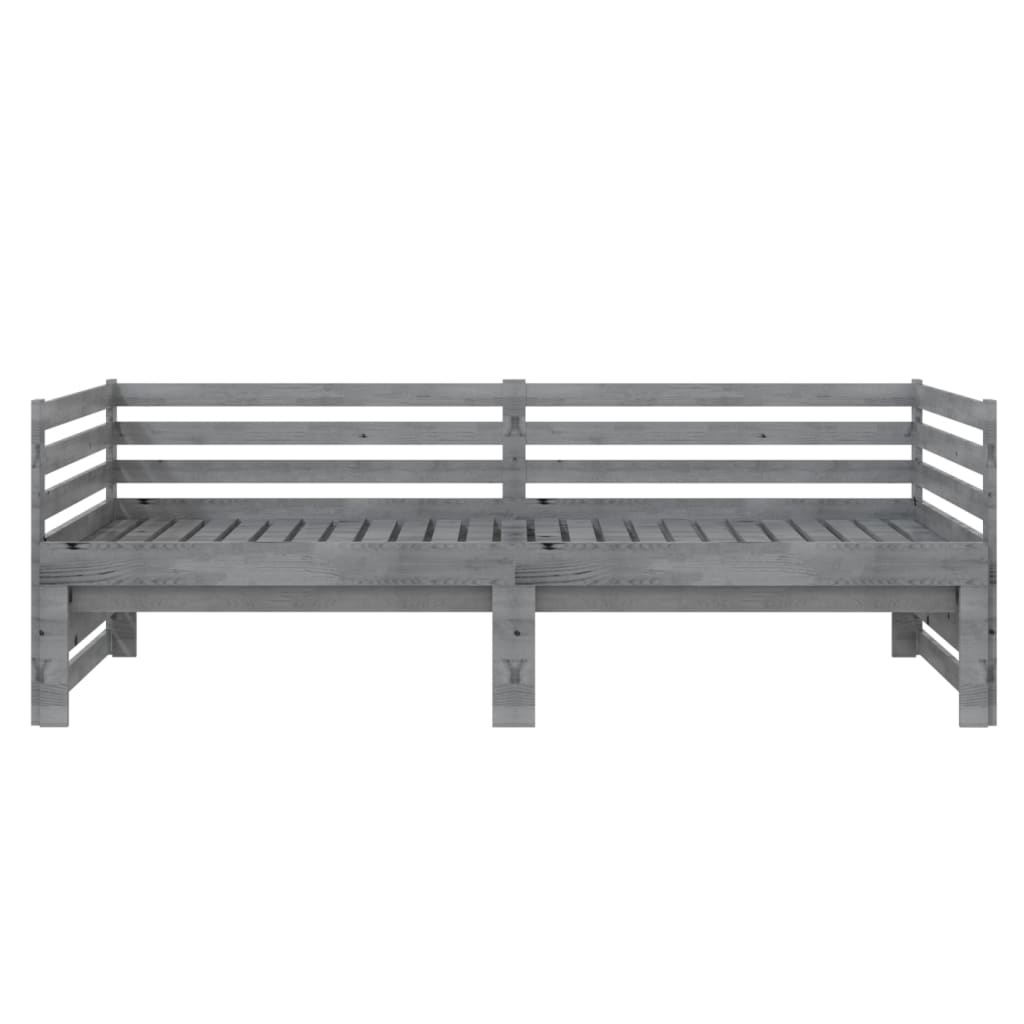 VidaXL Bedbank Grenen Grijs 2x90x200 - 45% Korting!