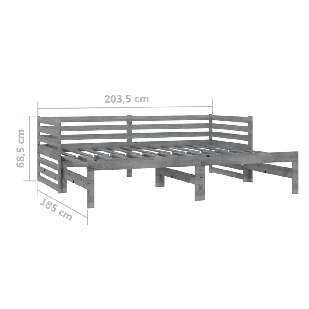 VidaXL Bedbank Grenen Grijs 2x90x200 - 45% Korting!