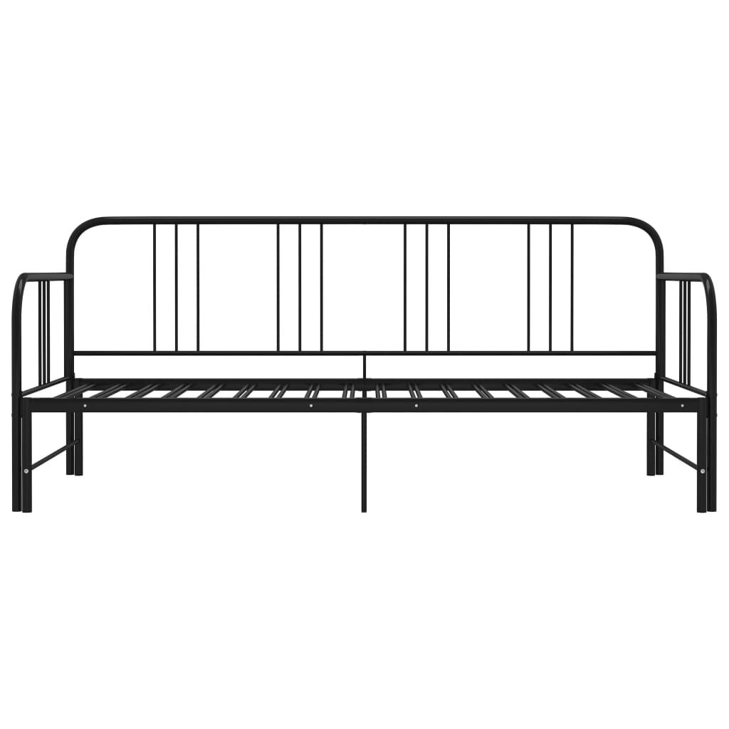 vidaXL Uitschuifbaar Slaapbankframe 90x200 cm Zwart - 35% Korting!