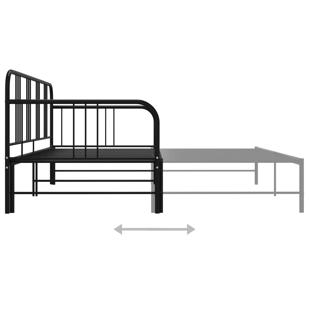 vidaXL Uitschuifbaar Slaapbankframe 90x200 cm Zwart - 35% Korting!