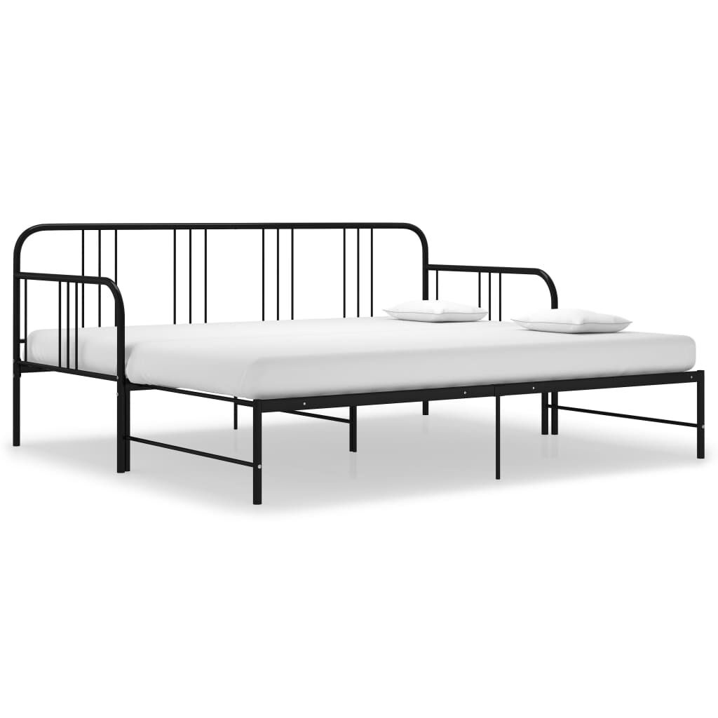 vidaXL Uitschuifbaar Slaapbankframe 90x200 cm Zwart - 35% Korting!