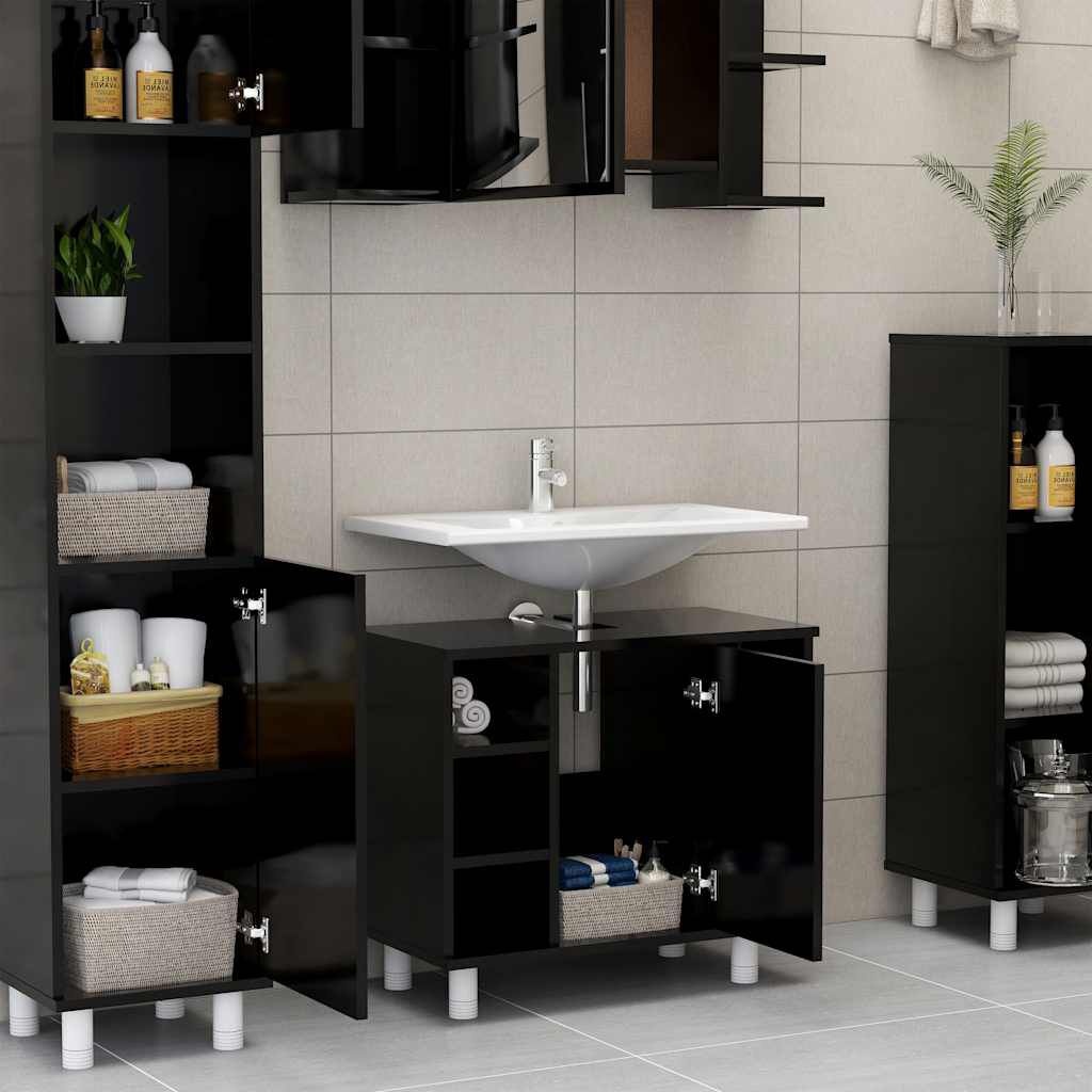 vidaXL Badkamerkast Zwart 60cm - 35% Korting! (Nietjes)