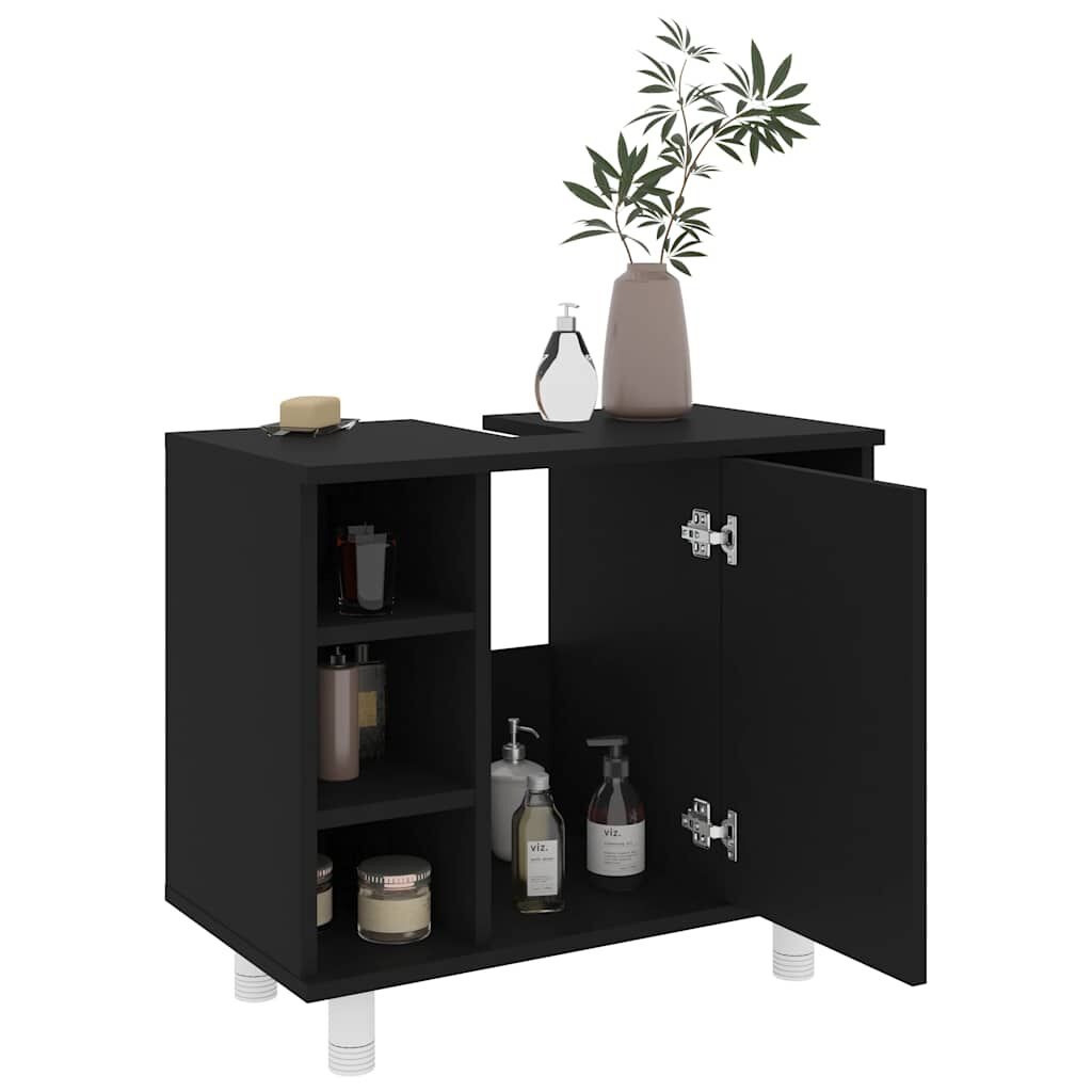 vidaXL Badkamerkast Zwart 60cm - 35% Korting! (Nietjes)