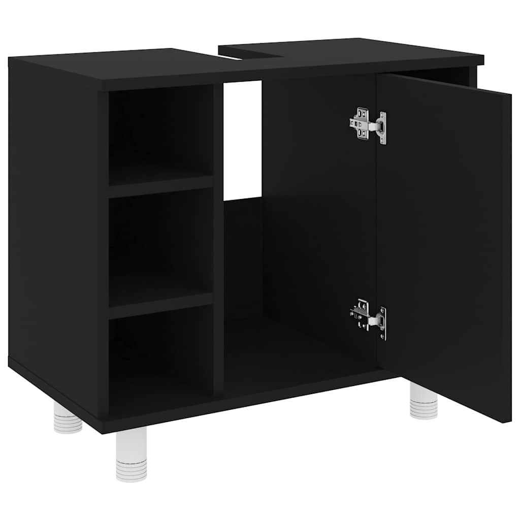 vidaXL Badkamerkast Zwart 60cm - 35% Korting! (Nietjes)