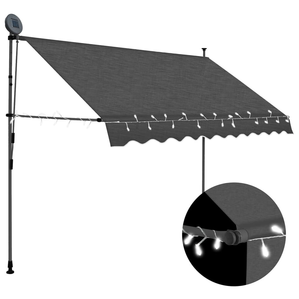 vidaXL Luifel 250cm Antraciet met LED - 35% Korting!