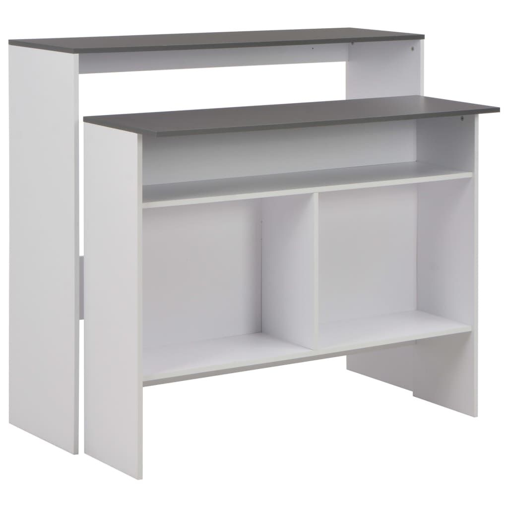 VidaXL Bartafel Wit/Grijs 130cm - 57% Korting!