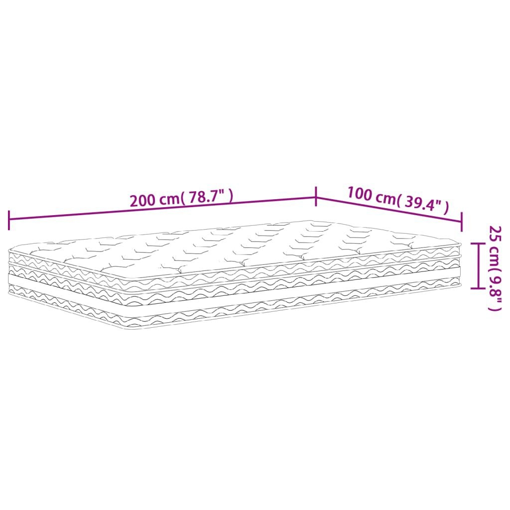 VidaXL Pocketvering Matras 100x200 - 47% Korting!