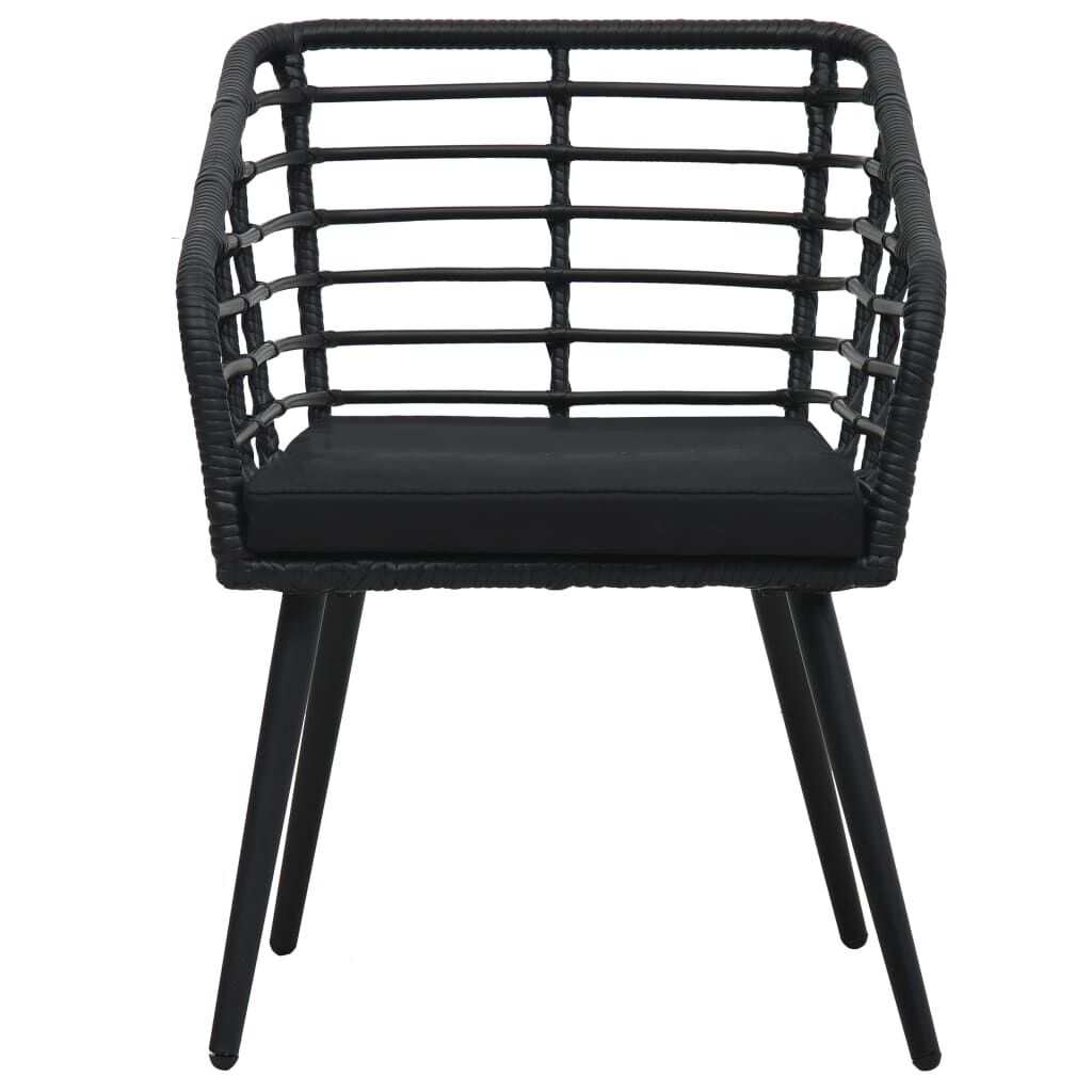 vidaXL Tuinstoelen 2-delig Zwart Rattan incl. Kussens -35%