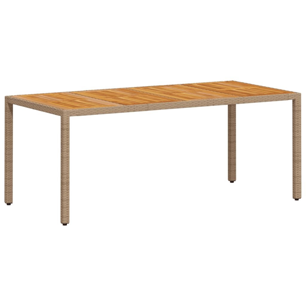 VidaXL Tuintafel Rattan/Acaciahout 190cm - 35% Korting!