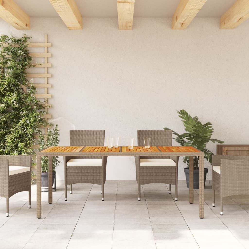 VidaXL Tuintafel Rattan/Acaciahout 190cm - 35% Korting!