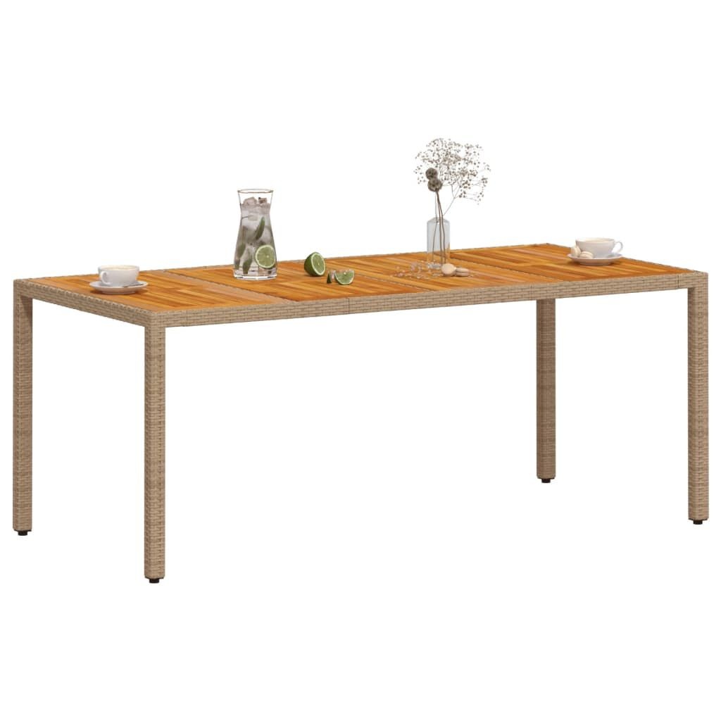 VidaXL Tuintafel Rattan/Acaciahout 190cm - 35% Korting!