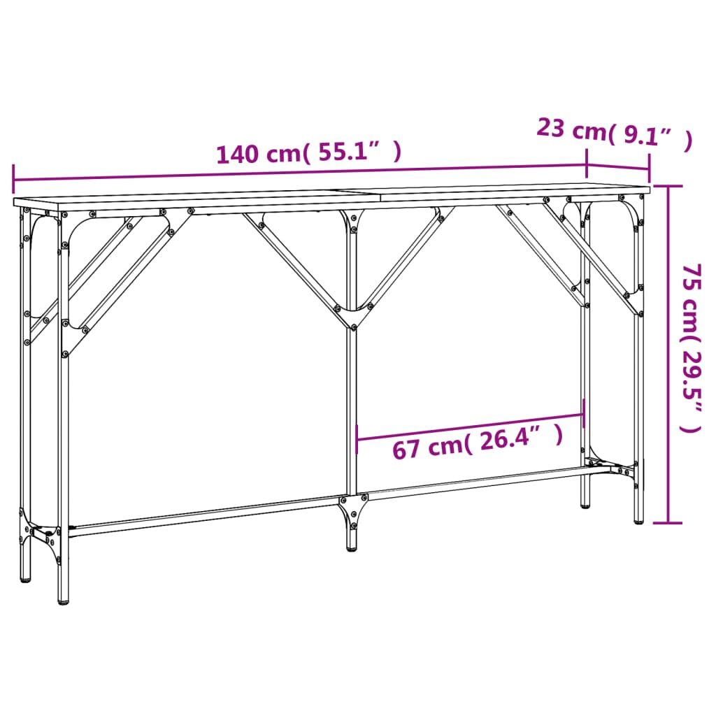 VidaXL Wandtafel Bruin Eiken 140cm - 35% Korting!