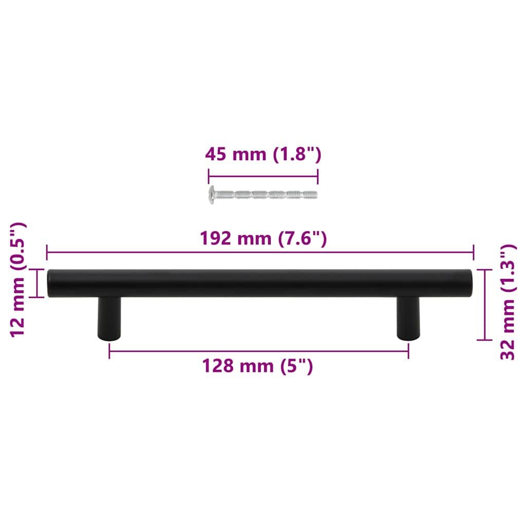 vidaXL Handvatten 10 st Zwart RVS 128mm -35%! Slechts 1!