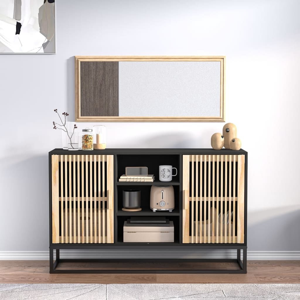 Dressoir Zwart Hout 105cm - Retourtje Deal! 35% Korting