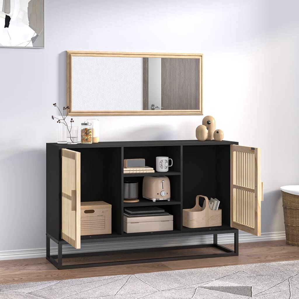 Dressoir Zwart Hout 105cm - Retourtje Deal! 35% Korting