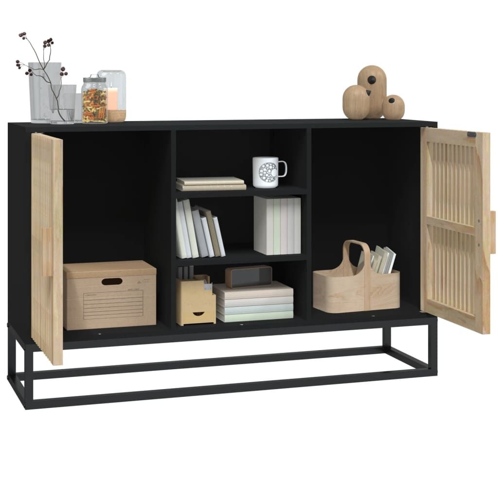 Dressoir Zwart Hout 105cm - Retourtje Deal! 35% Korting