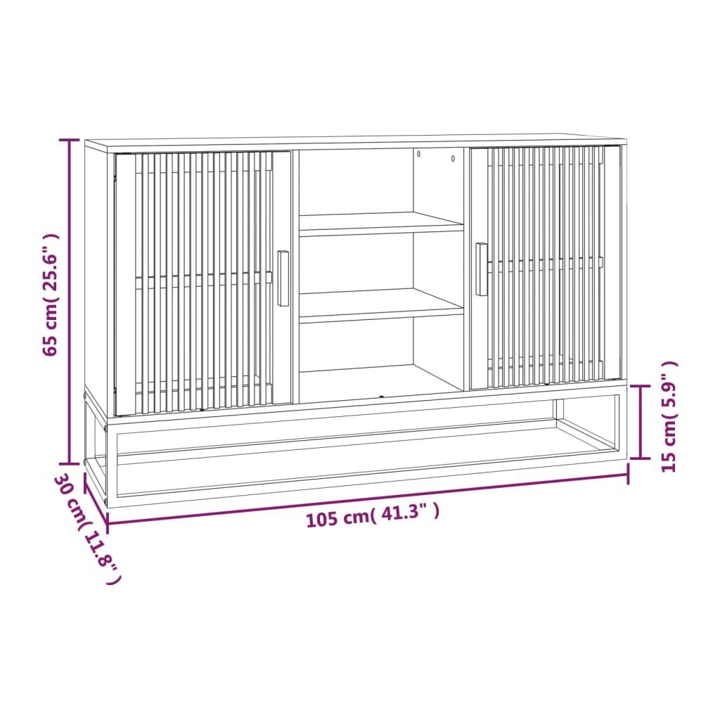 Dressoir Zwart Hout 105cm - Retourtje Deal! 35% Korting