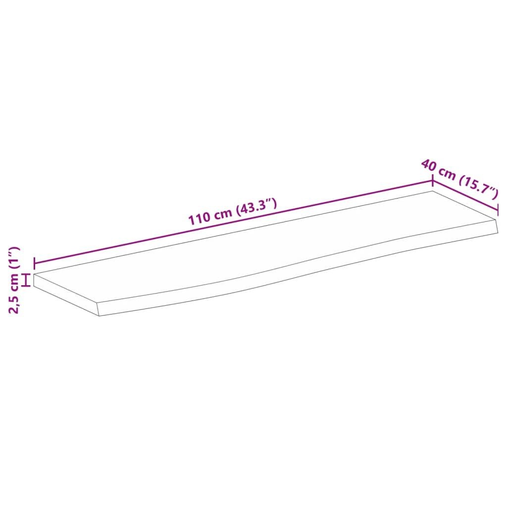 VidaXL Tafelblad Mango 110x40cm - Natuurlijke Rand - 35% Korting!