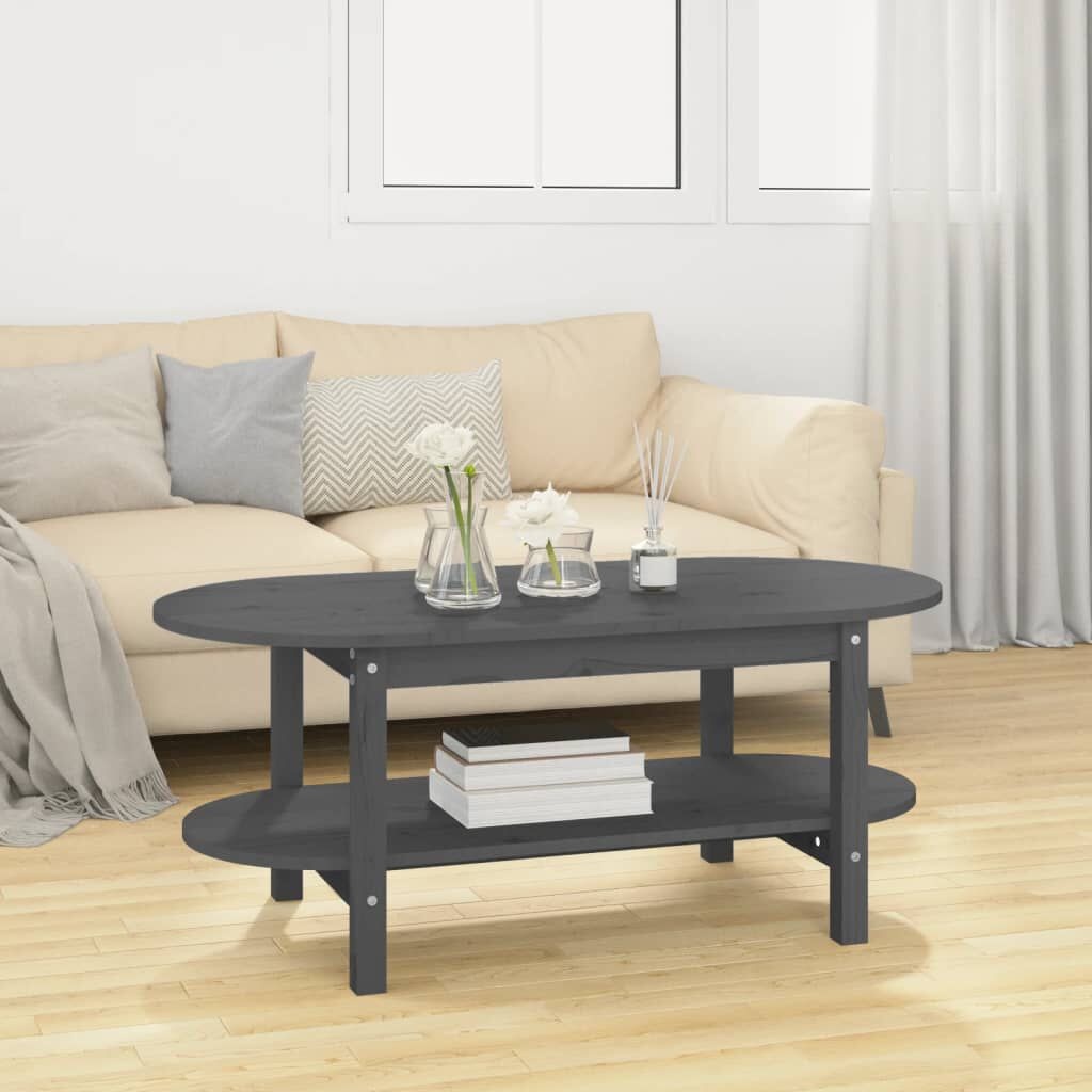 Salontafel Grenenhout Grijs 110x55cm -35% Korting!