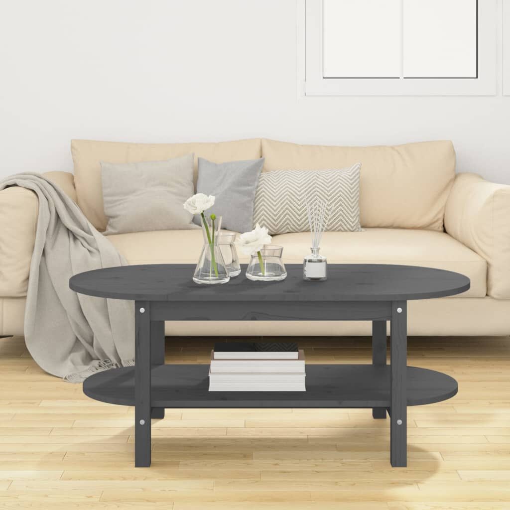 Salontafel Grenenhout Grijs 110x55cm -35% Korting!
