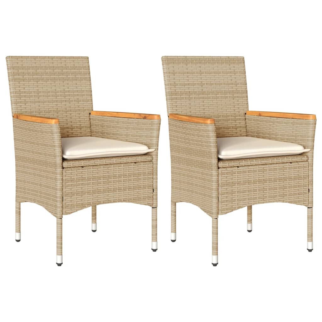 VidaXL Tuinstoelen 2 st Beige met Kussens -35% Korting!