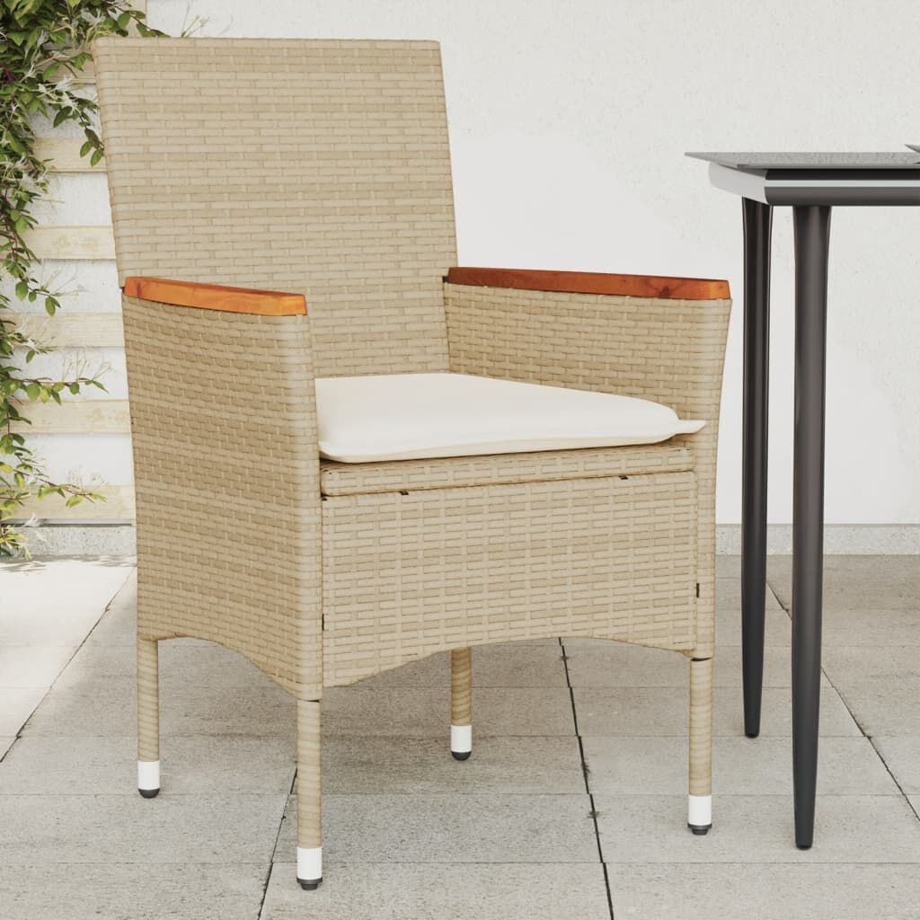 VidaXL Tuinstoelen 2 st Beige met Kussens -35% Korting!