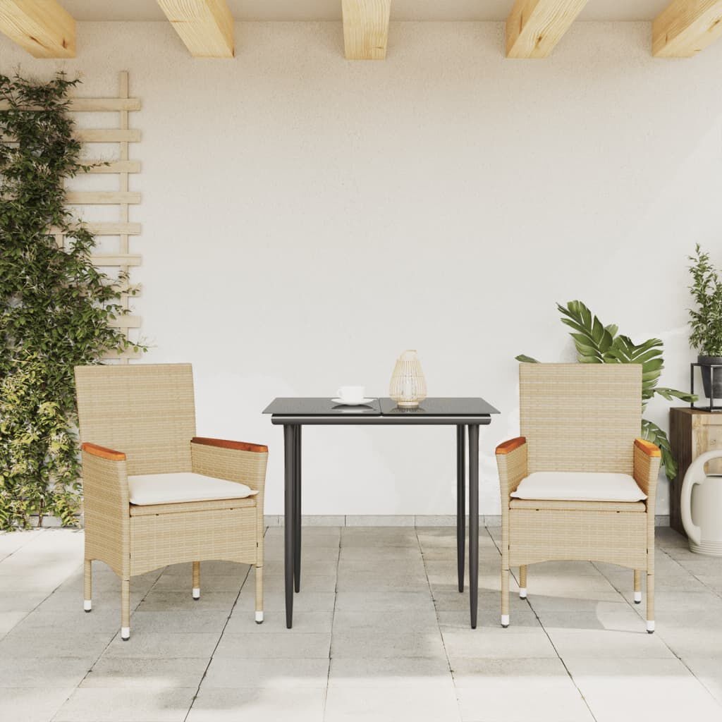 VidaXL Tuinstoelen 2 st Beige met Kussens -35% Korting!