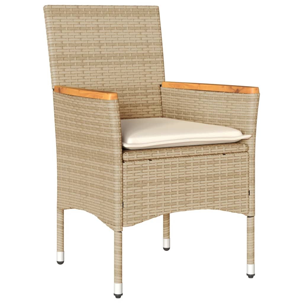 VidaXL Tuinstoelen 2 st Beige met Kussens -35% Korting!
