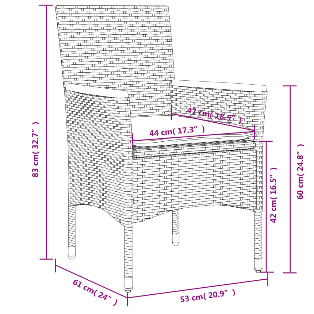 VidaXL Tuinstoelen 2 st Beige met Kussens -35% Korting!