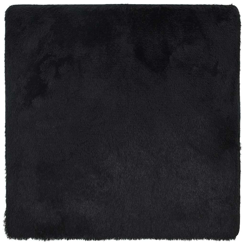 vidaXL Hoogpolig Kleed Zwart 240x240cm - 41% Korting!