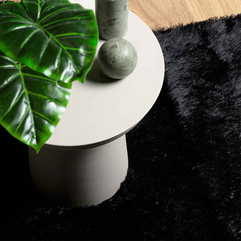 vidaXL Hoogpolig Kleed Zwart 240x240cm - 41% Korting!