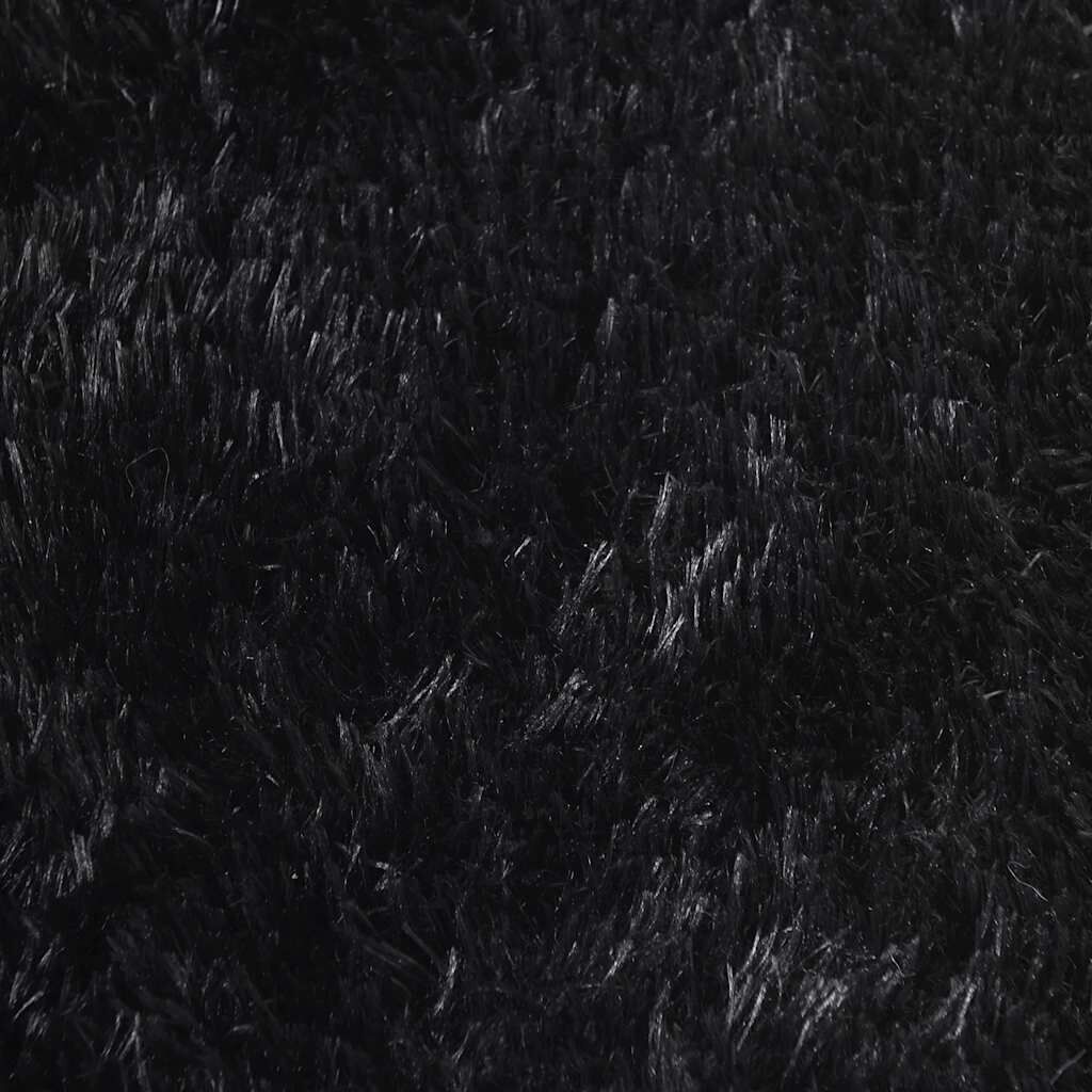 vidaXL Hoogpolig Kleed Zwart 240x240cm - 41% Korting!