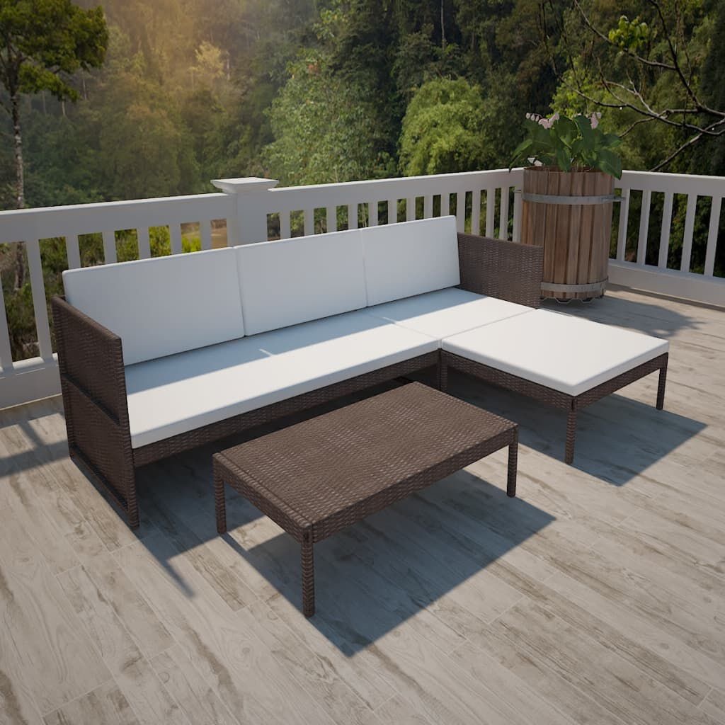 VidaXL Loungeset Bruin Rattan - 45% Korting! Zo Goed Als Nieuw