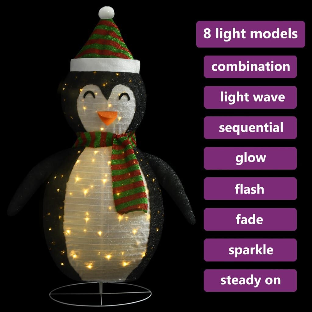 Kerstpinguïn LED 120cm - Luxe Stof - 42% Korting!