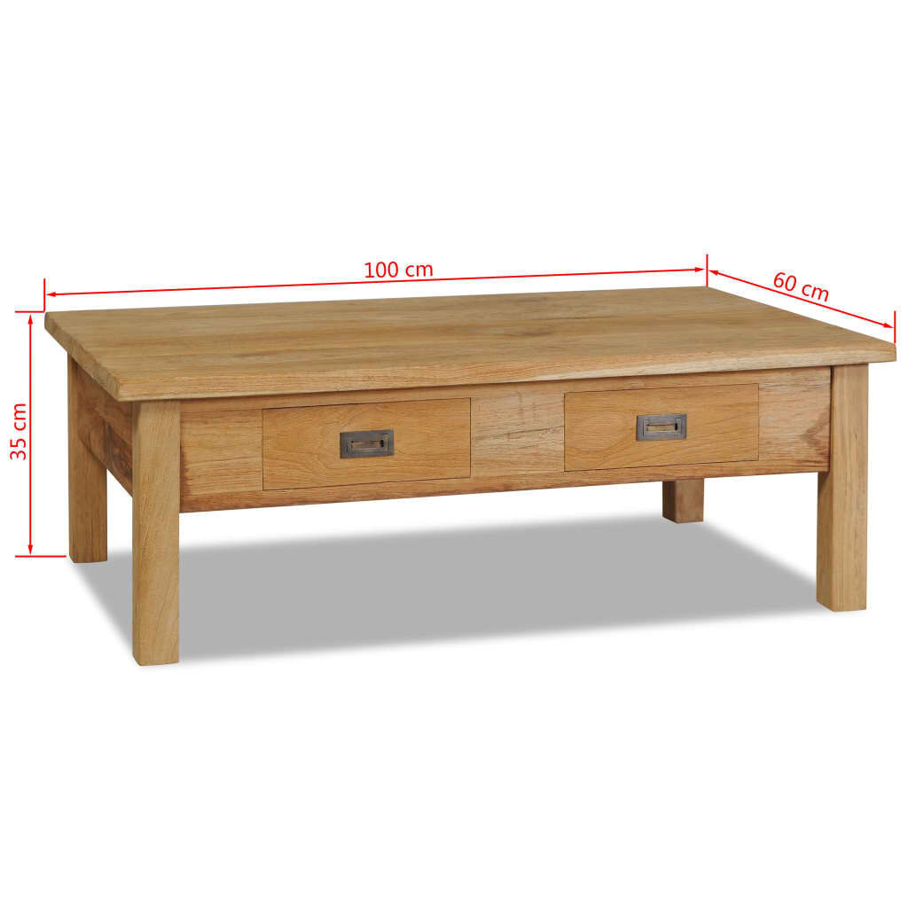 Salontafel Teakhout 100x60cm - 42% Korting! (Retour)