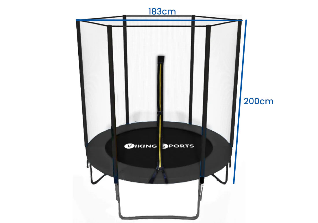 Trampoline 183cm met Net - Zwart - Gebruikt - 50% Korting!