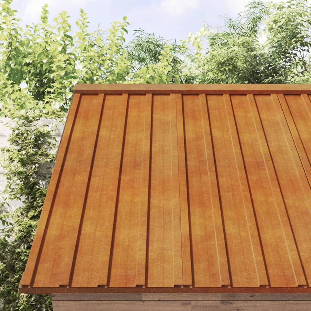 Dakpanelen Cortenstaal 12st - 42% Korting! Roestig 100x44cm
