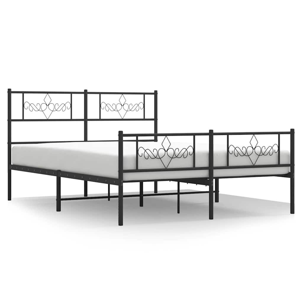 vidaXL Bedframe 150x200 Zwart Metaal -68% Korting!