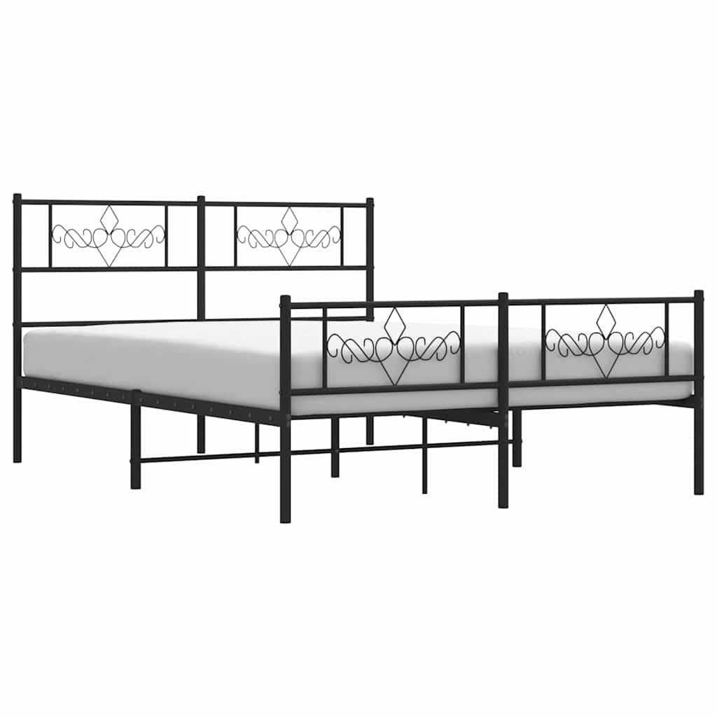 vidaXL Bedframe 150x200 Zwart Metaal -68% Korting!