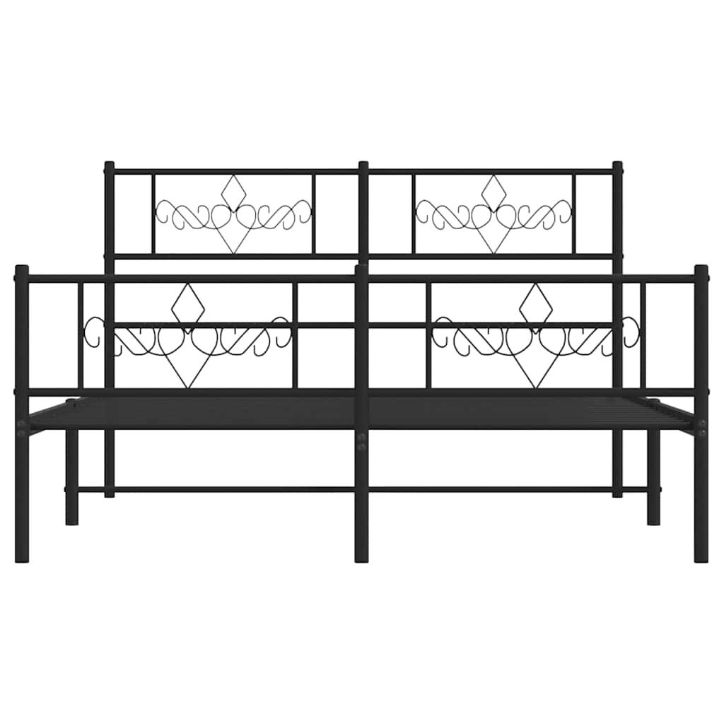 vidaXL Bedframe 150x200 Zwart Metaal -68% Korting!