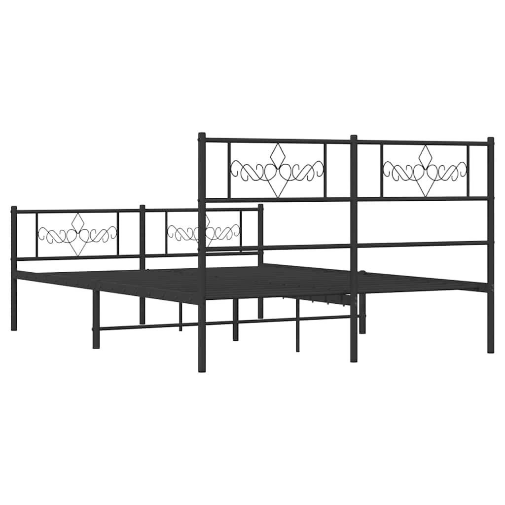 vidaXL Bedframe 150x200 Zwart Metaal -68% Korting!