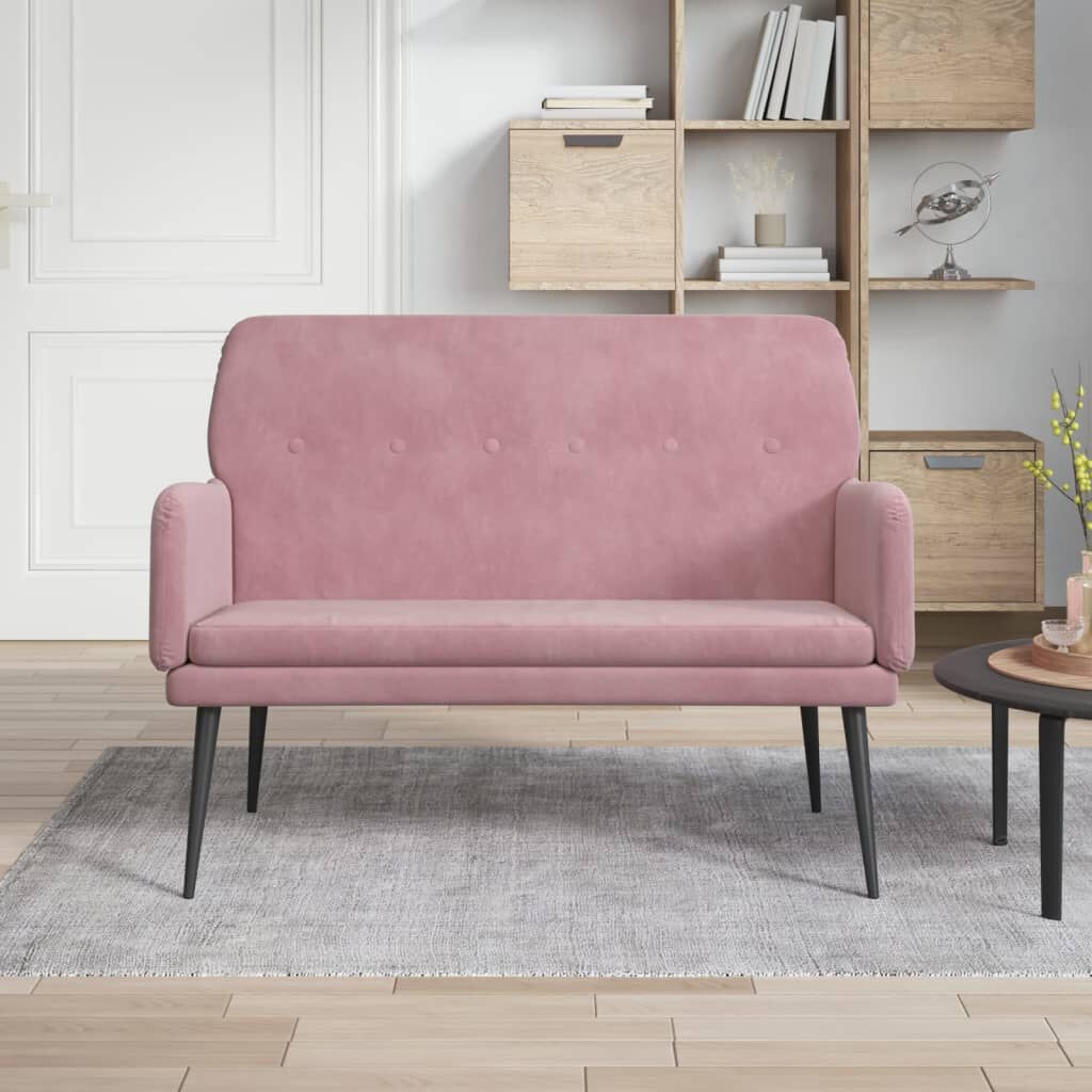 VidaXL Fluweel Bankje Roze - 108cm - 35% Korting!