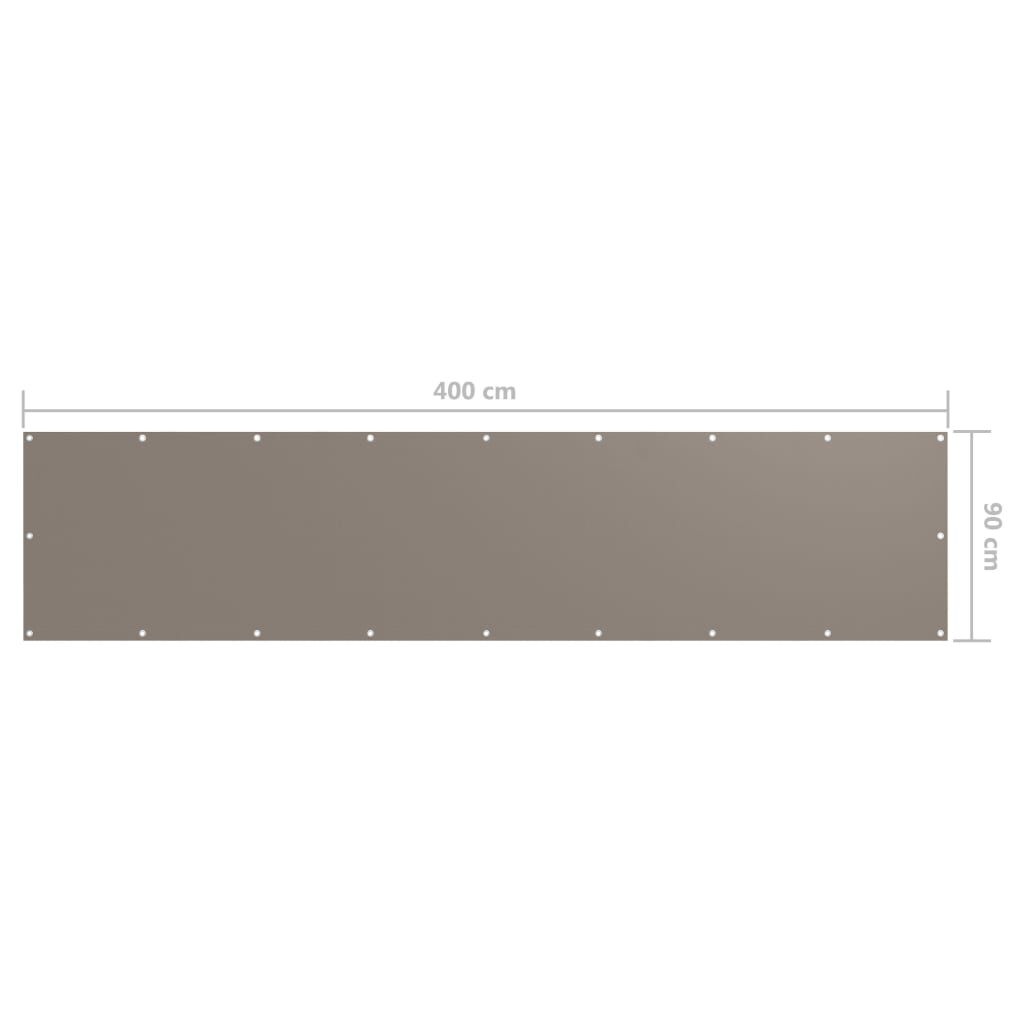 VidaXL Balkonscherm 90x400cm Taupe - 41% Korting!