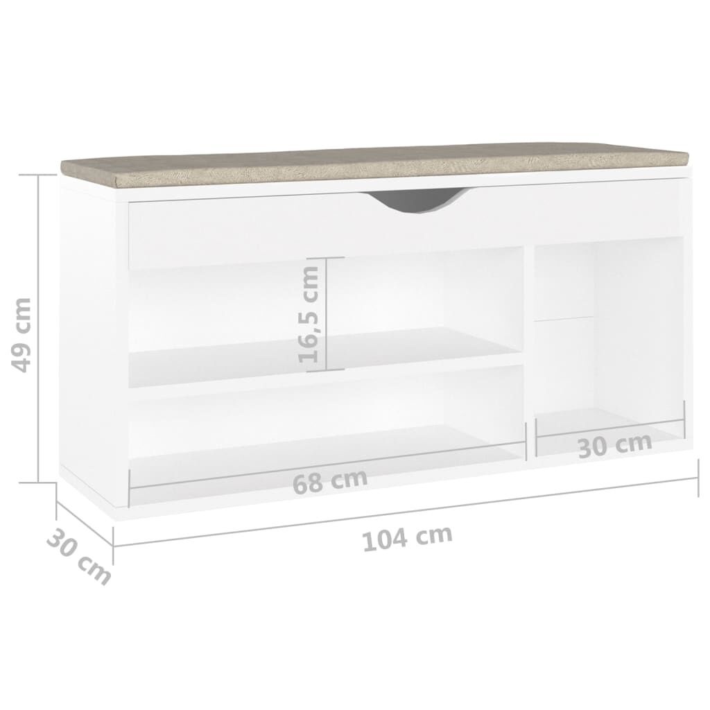 VidaXL Schoenenbank Wit - Z.G.A.N. - 35% Korting!