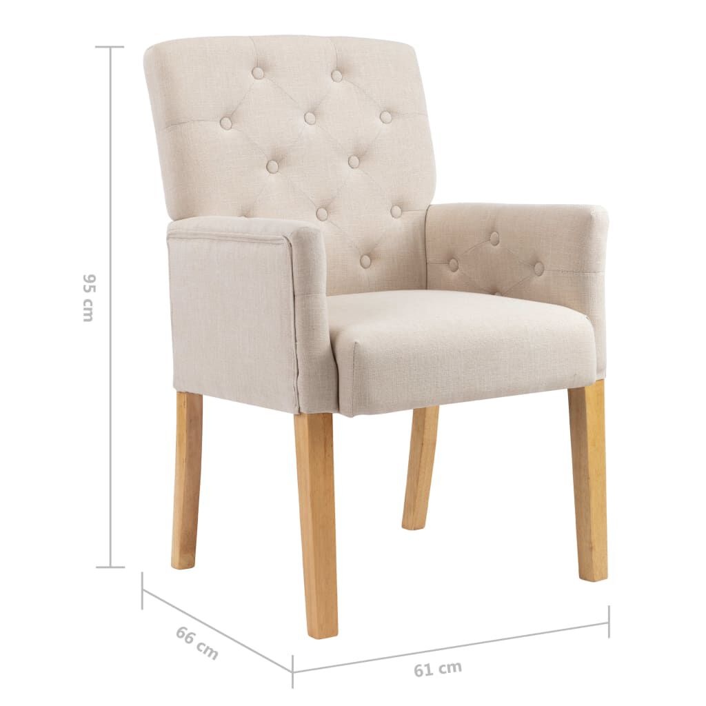 Eetkamerstoel met Armleuning Beige - 47% Korting!
