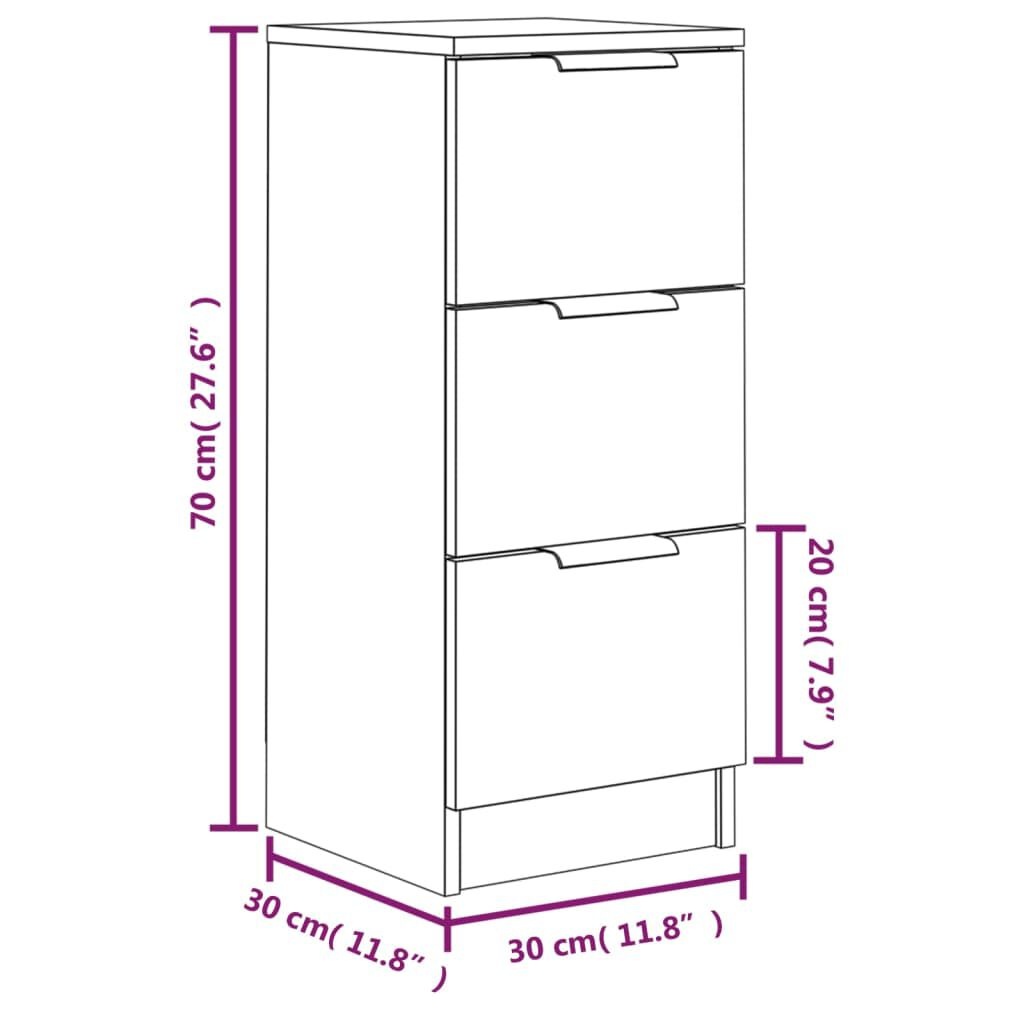 vidaXL Dressoirs (2x) Zwart 30x30x70cm - 35% Korting!