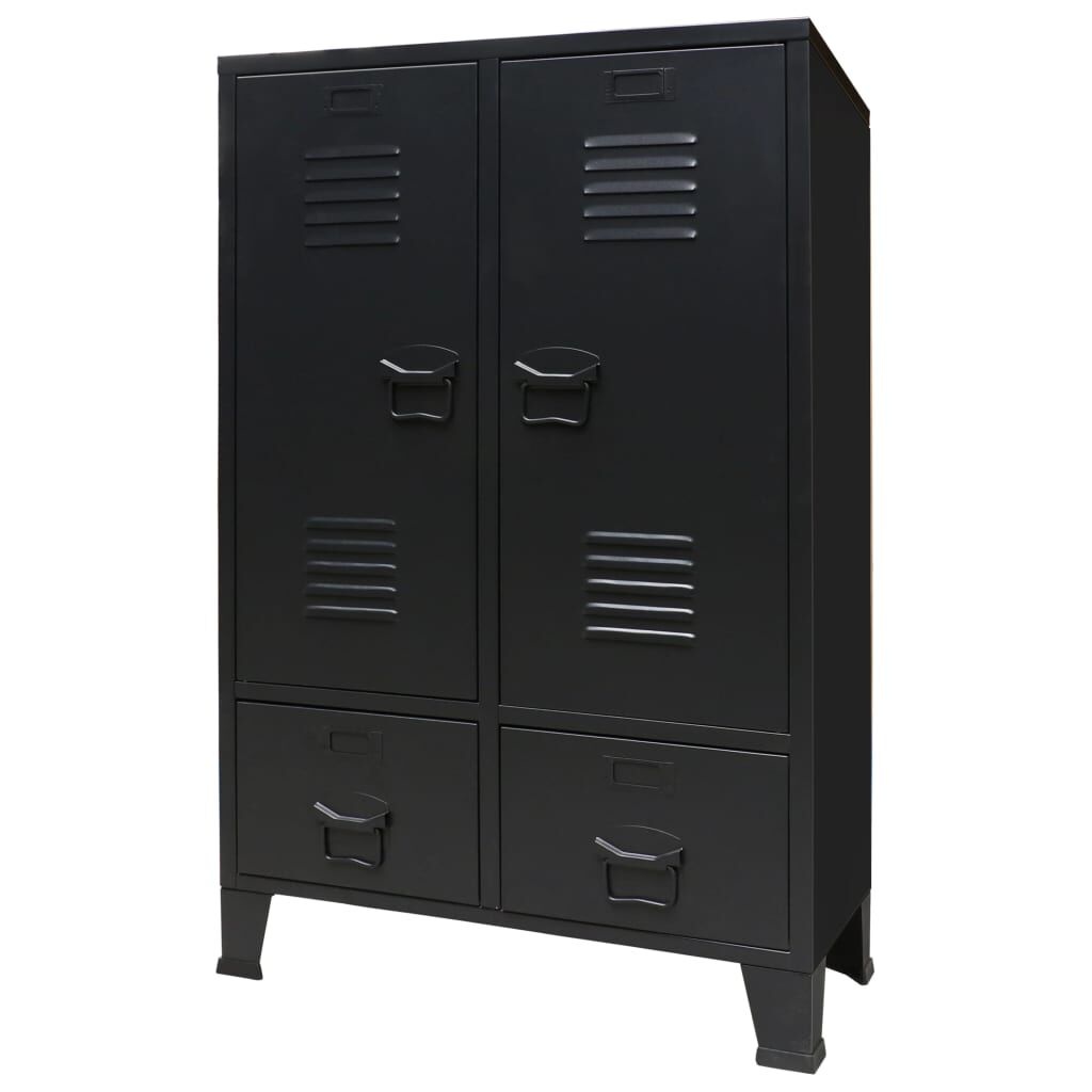 VidaXL Industriële Kledingkast Metaal Zwart -67x35x107cm - 42% Korting!