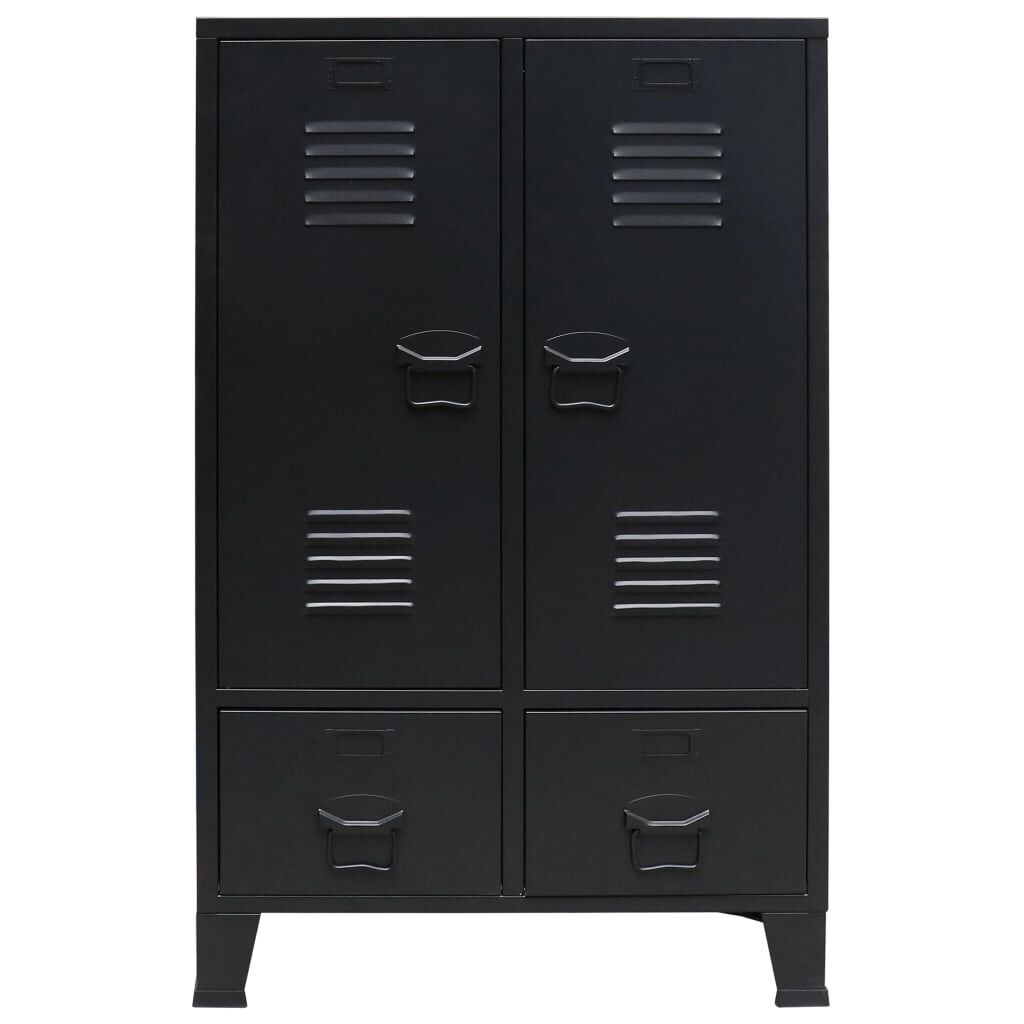 VidaXL Industriële Kledingkast Metaal Zwart -67x35x107cm - 42% Korting!
