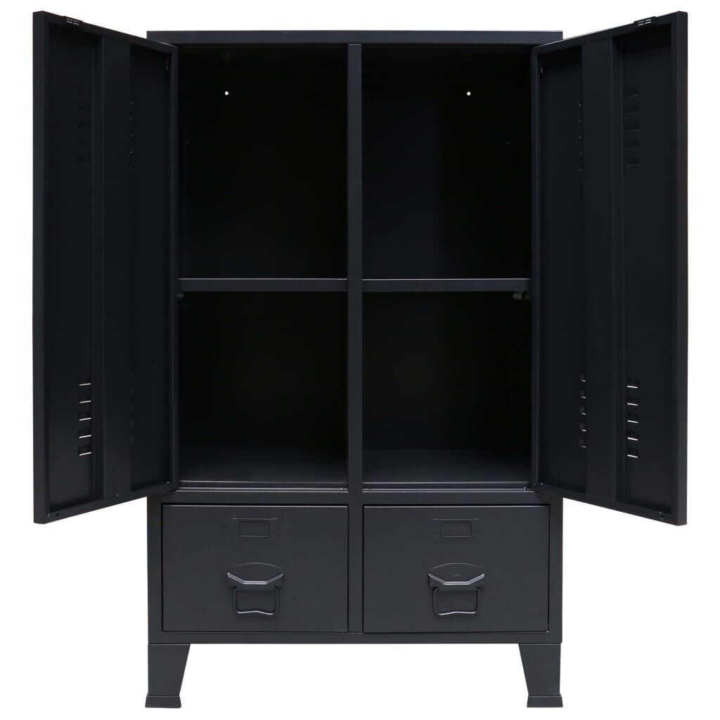 VidaXL Industriële Kledingkast Metaal Zwart -67x35x107cm - 42% Korting!