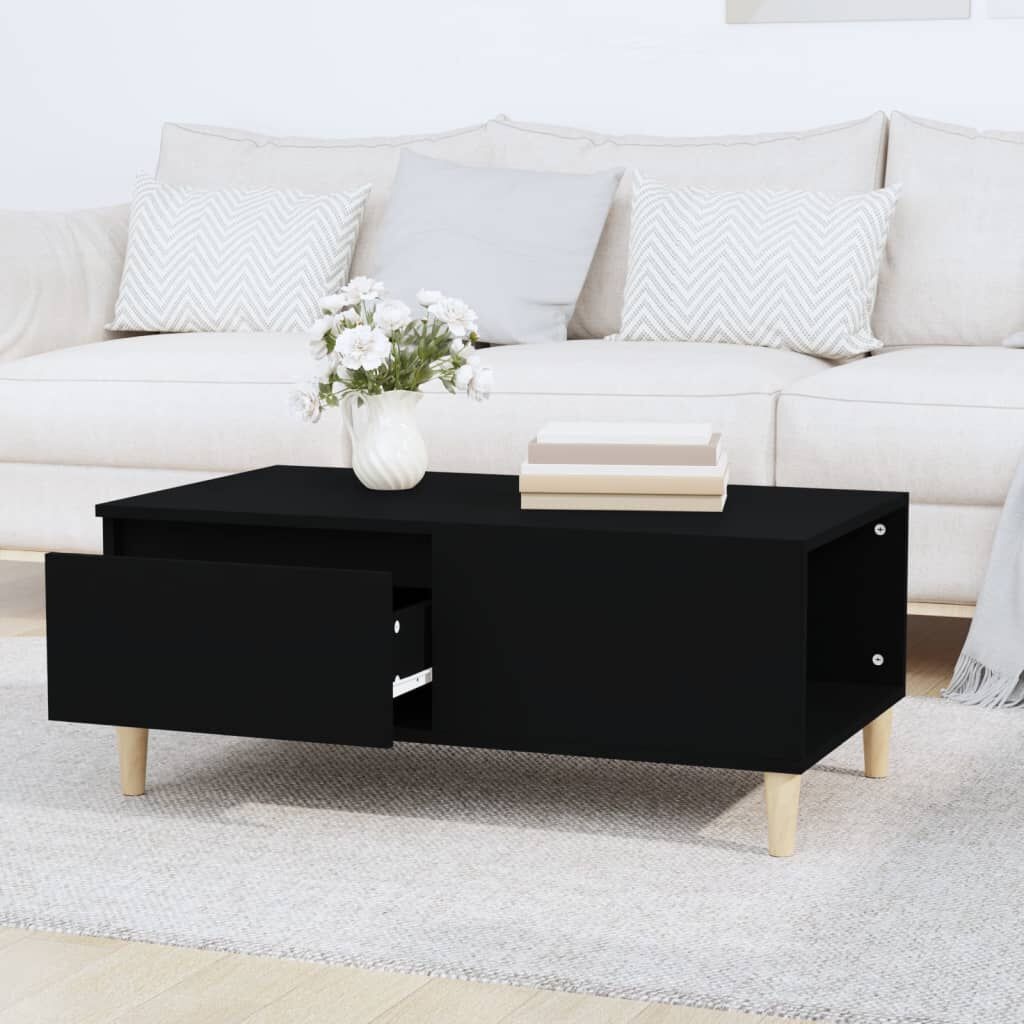 Salontafel Zwart Hout 90x50 - Retourdeal! 35% Korting